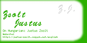 zsolt justus business card